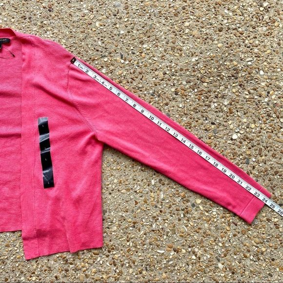 NWOT Banana Republic Factory Open Front Crop Pink Cardigan Sz L - Picture 5 of 9